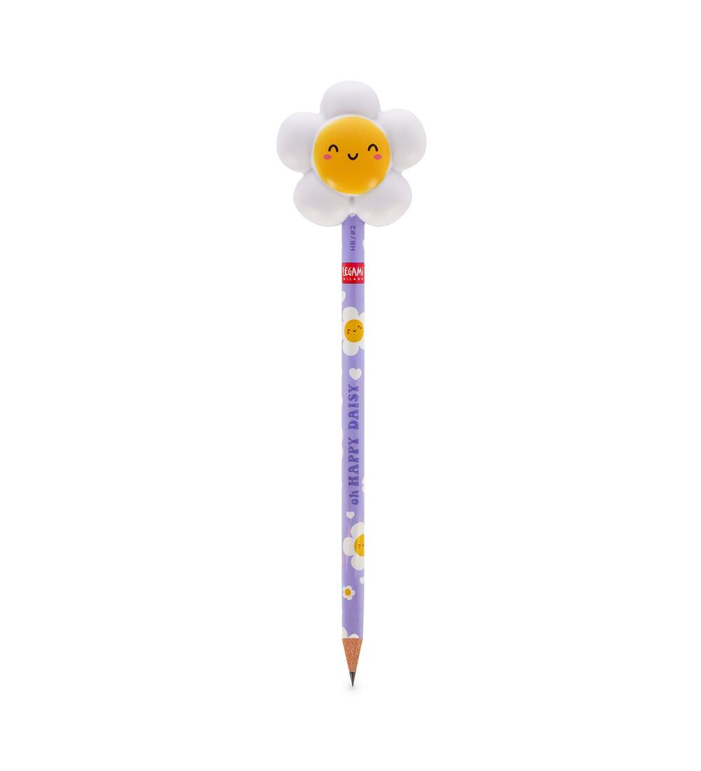 LEGAMI Squeezy Pencil – Bleistift mit Radiergummi-Topper, 1 Design zufällig