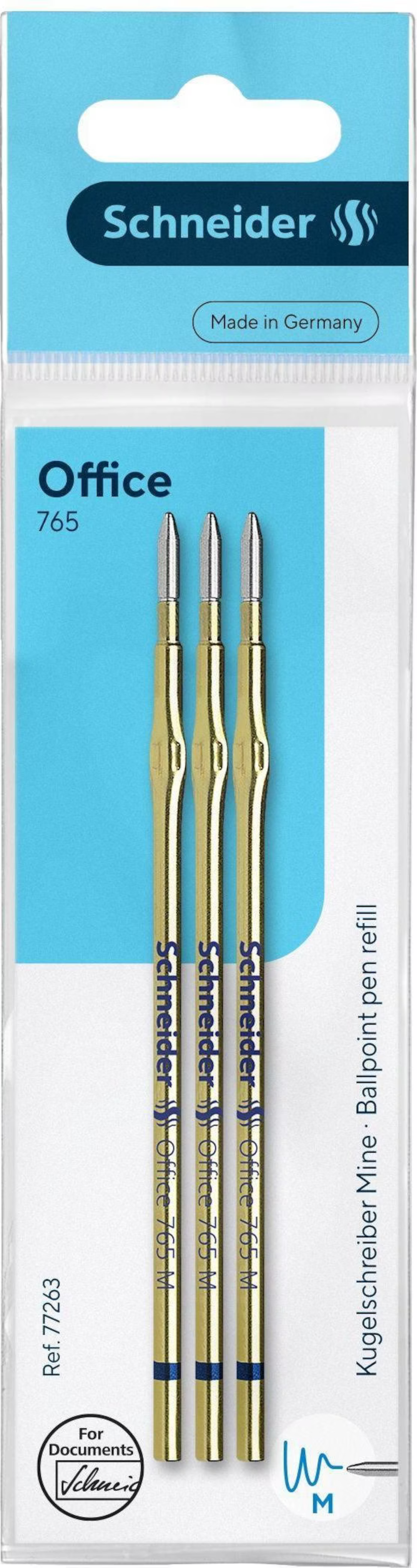Schneider Kugelschreiberminen Office 765 M blau – 3er Pack