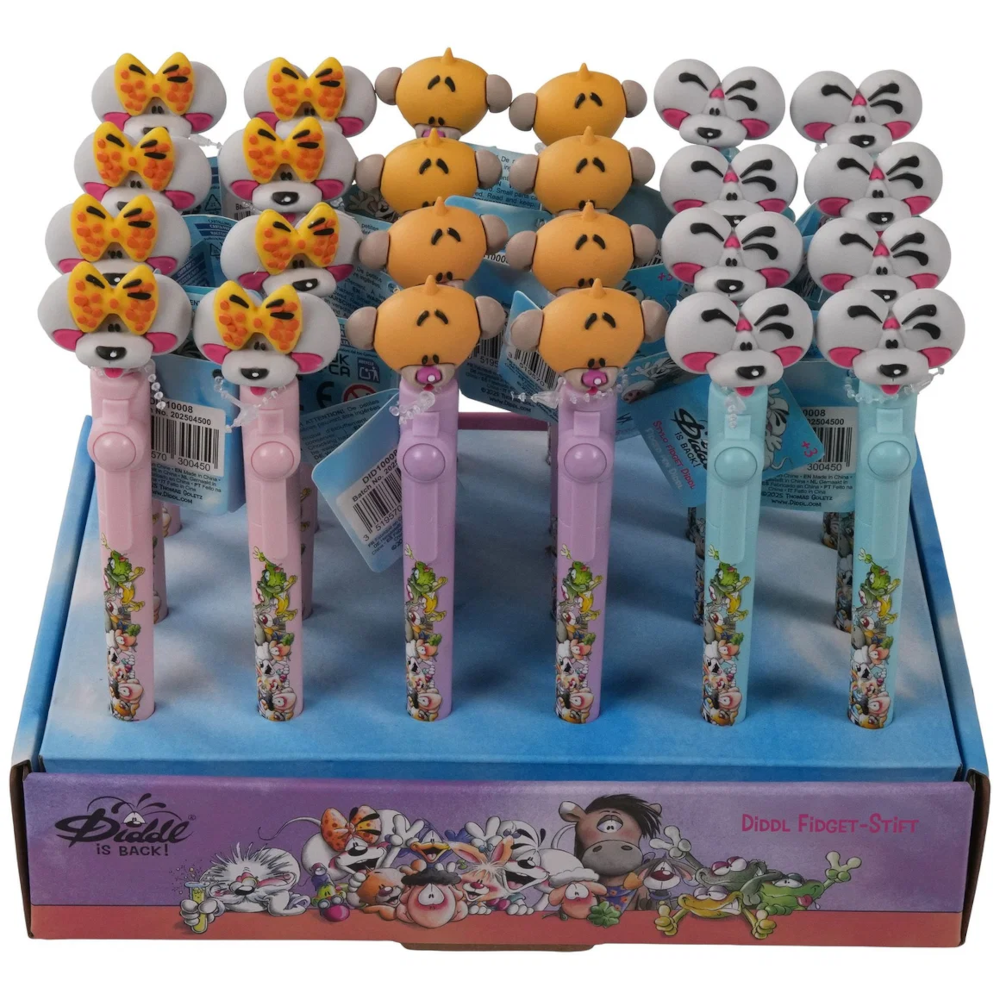 Diddl Fidget-Stift Motiv 1 – Blau, Kugelschreiber mit Fidget