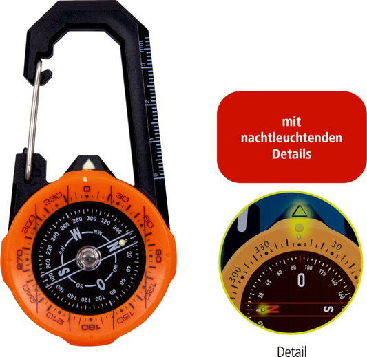 Kompass-Karabiner mit Leuchtkompass – Nature Zoom