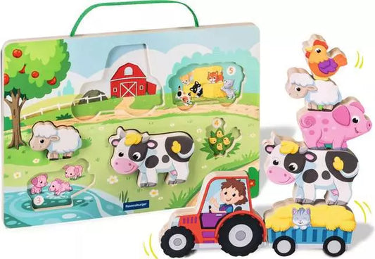 Ravensburger Magnetisches Holz-Puzzle Bauernhof - Spielspaß für kleine Entdecker