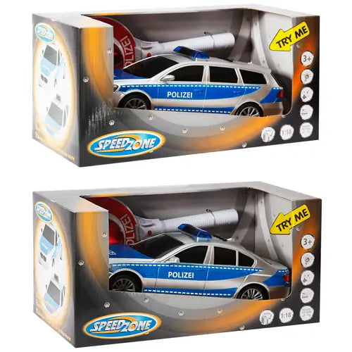 Polizeikelle mit Lichtsignal + Polizeiauto - Rot/Grün für Kinder ab 3 Jahren