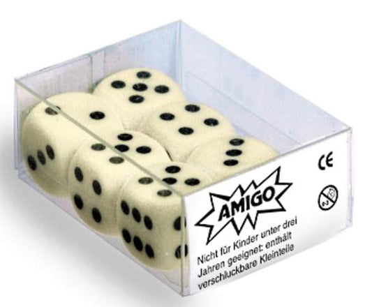 AMIGO Würfel 6er-Set 16 mm – Farbe zufällig ausgewählt