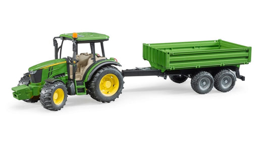 BRUDER Traktor John Deere 5115 M mit Anhänger grün 1:16