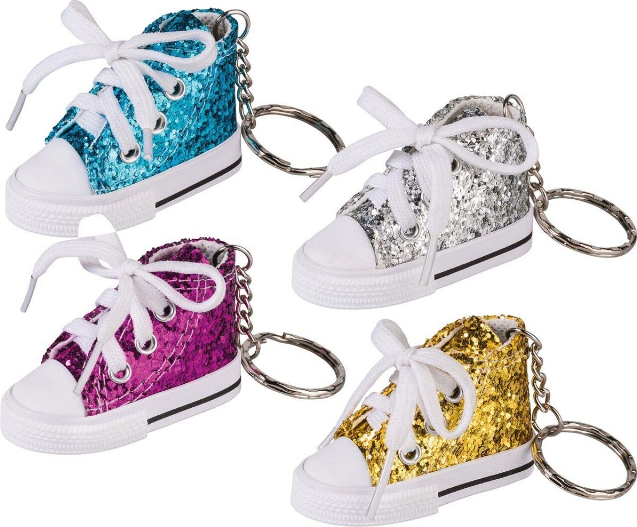 BRUNNEN Sneaker Anhänger Glitzer 4 Farben sortiert 7,5cm