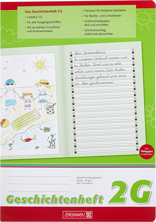 BRUNNEN Geschichtenheft A4 - Kreatives Schreiben & Illustrieren leicht gemacht