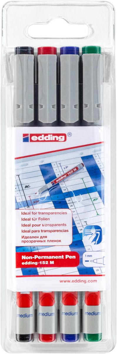 edding 152 M Folienschreiber non-permanent 4er-Set