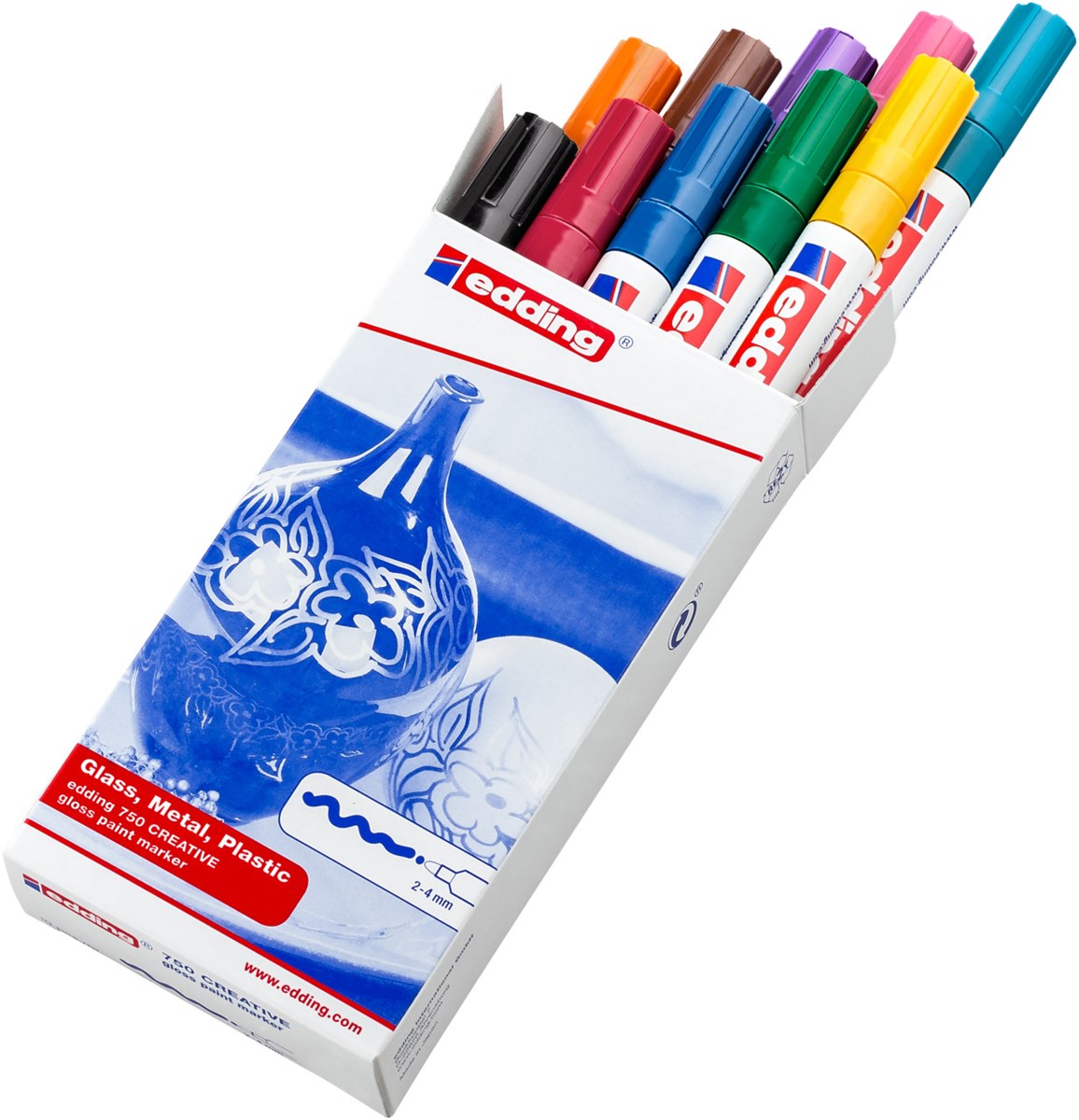 edding 750 Lackmarker 10er-Set Box – 2-4 mm Glanzlack