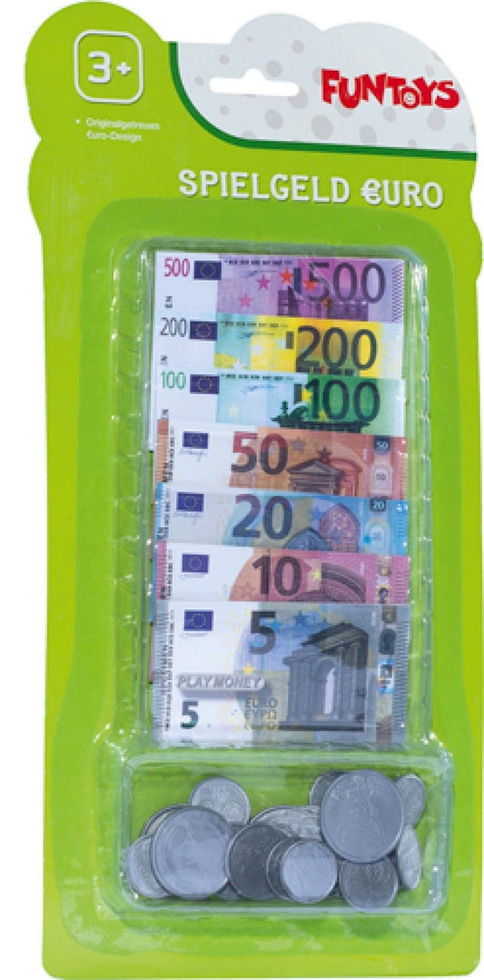 FUNTOYS Spielgeld Set - 105 Euro Scheine & 30 Münzen für Kinder