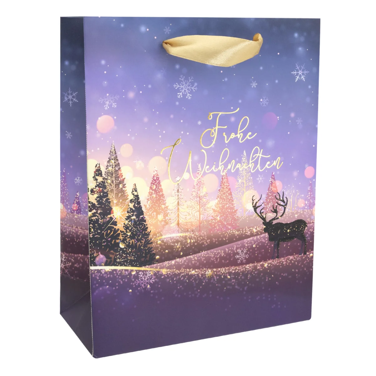 Geschenktasche Weihnachten Kraftpapier 23x18x8cm Merry Christmas