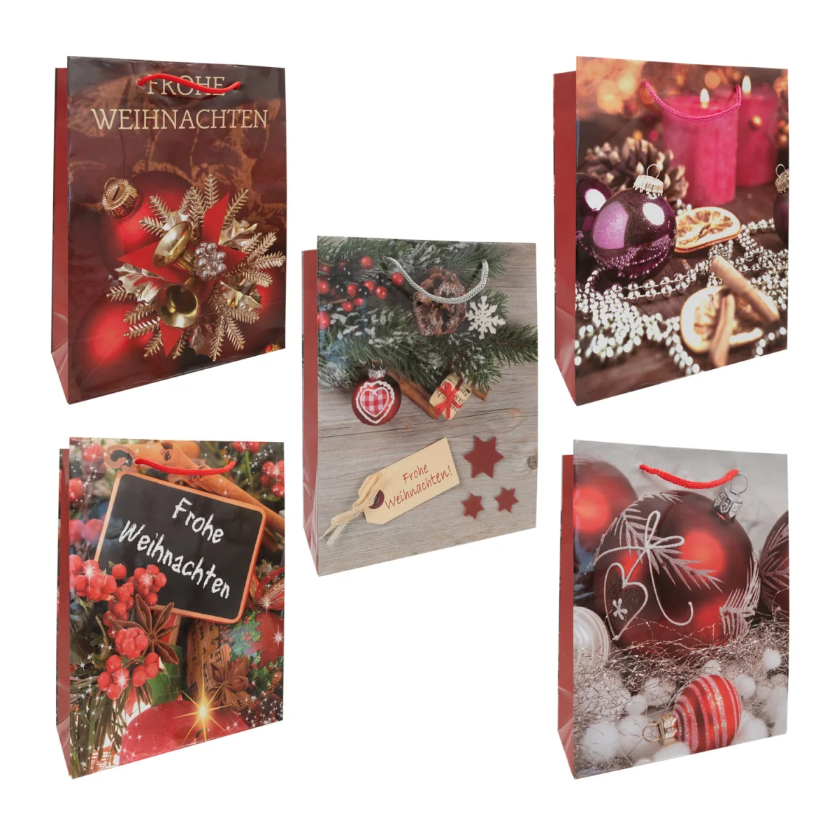 Idena Geschenktasche Weihnachten glänzend 33x41cm sortiert