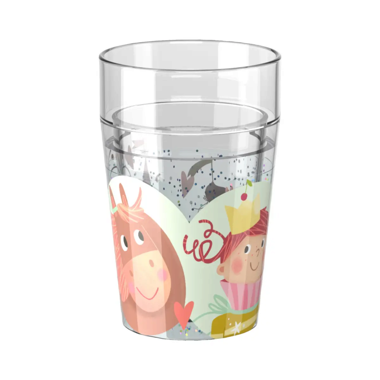 HABA Glitzerbecher Prinzessin & Pferd – 1 Motiv zufällig