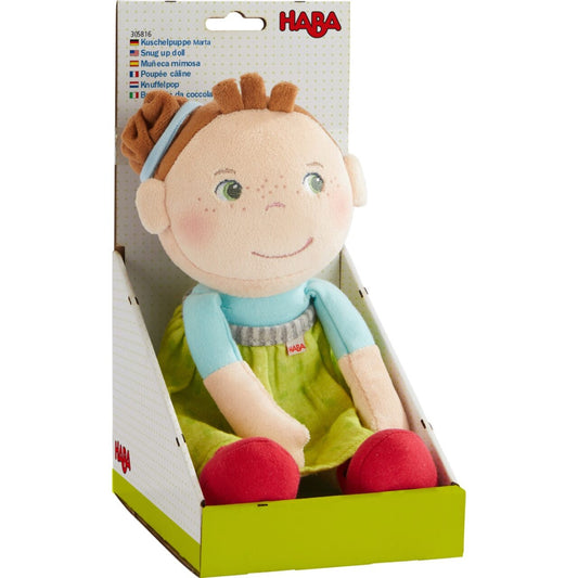 HABA Kuschelpuppe Marta - Weiche Stoffpuppe für Babys ab 0 Monaten - 1 Stück