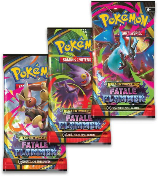 Pokémon Mega-Entwicklung Fatale Flammen 3-Pack Blister