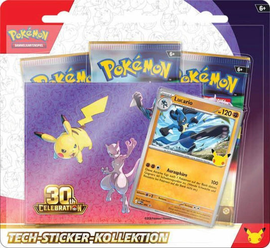 Pokémon Tech-Sticker-Kollektion 30 Jahre, 1 von 2 Designs zufällig