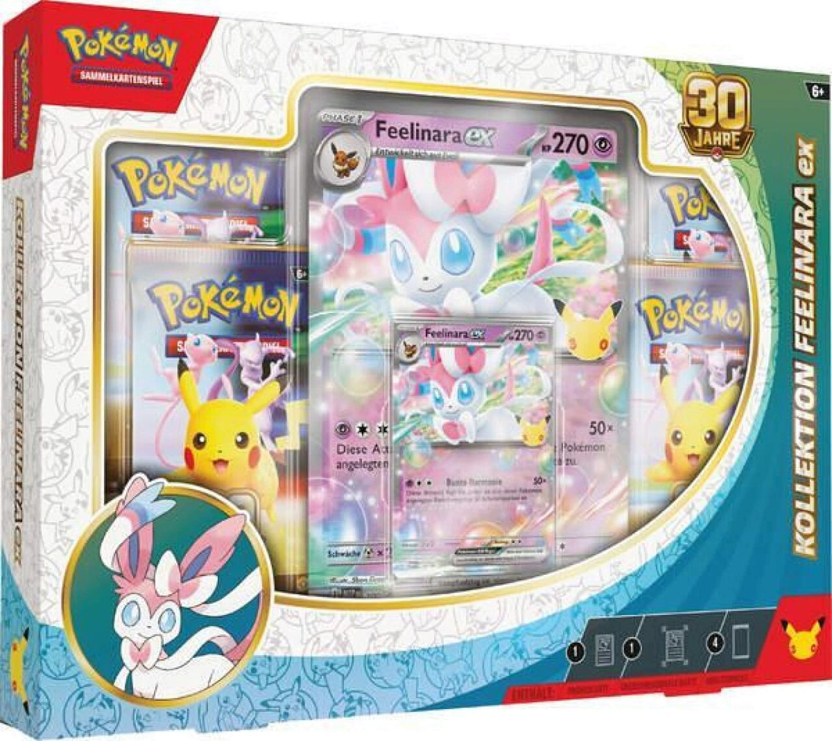 Pokémon Kollektion 30 Jahre: Feelinara-ex mit 4 Boosterpacks