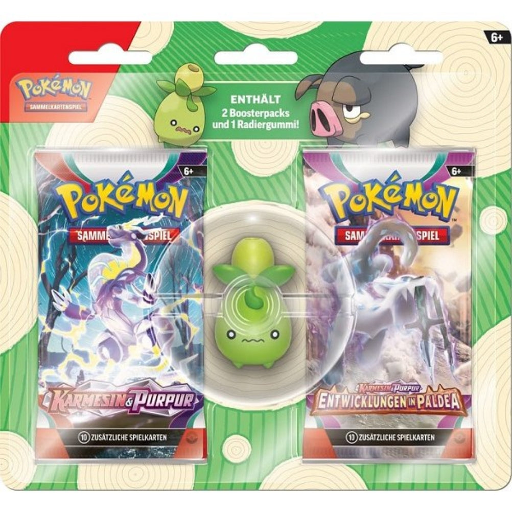 Pokémon - Olini-Radiergummi zur Einschulung + 2 Booster Packs  (deutsch)