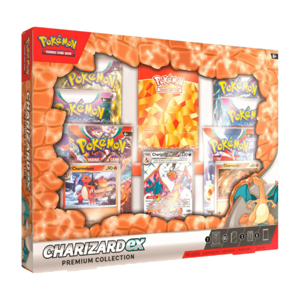 Pokemon  Glurak Charizard ex Premium Collection (Englisch)- 6 Pokemon Booster Packs