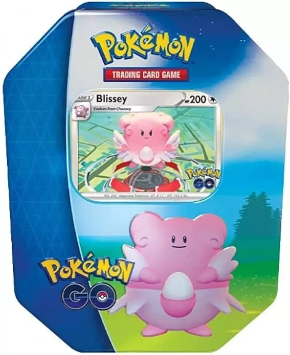 Pokemon GO:  Blissey Tin Box - English TCG Cards - 4 Boosterpacks