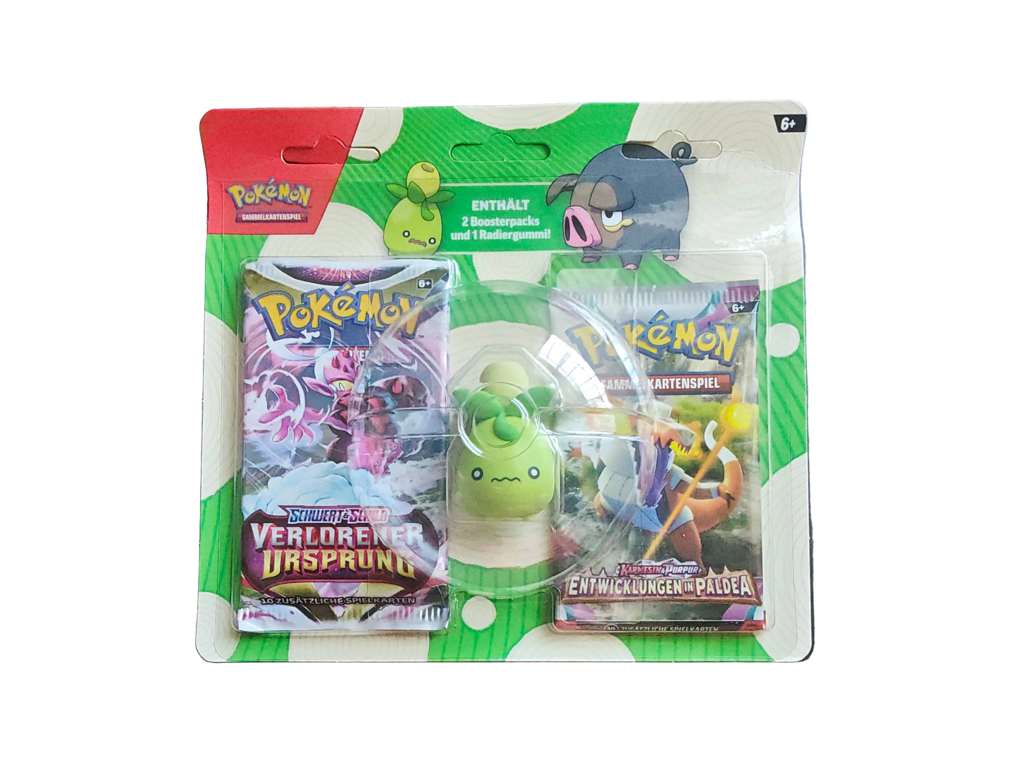 Pokémon Olini-Radiergummi Einschulung + 2 Booster Packs (dt.)