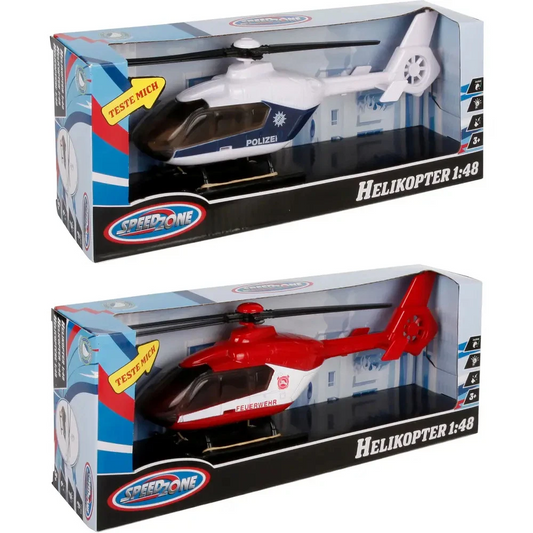 Speedzone 1x Helikopter 1:48 mit Licht & Sound - 2-fach sortiert