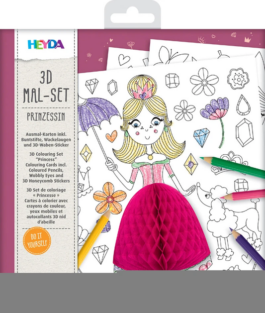 3D Mal-Set Prinzessin - Kreatives Abenteuer für unterwegs