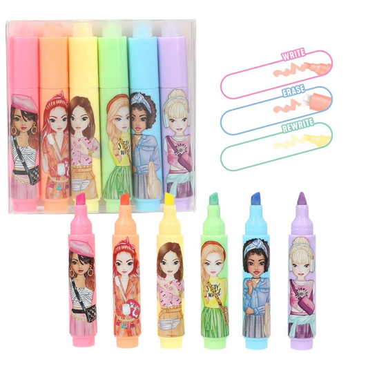 TOPModel Erasable Mini Highlighter Set - 6 radierbare Textmarker