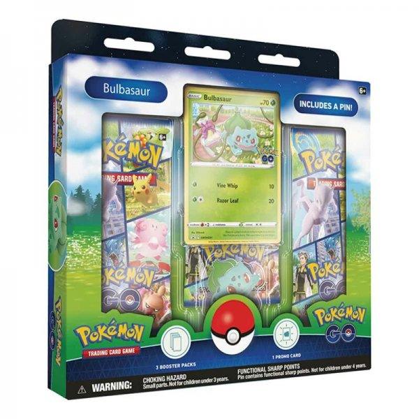 Pokémon GO: Pin Box Bulbasaur - english trading cards - 3 Pokemon Boosterpacks - Peer Online Shop