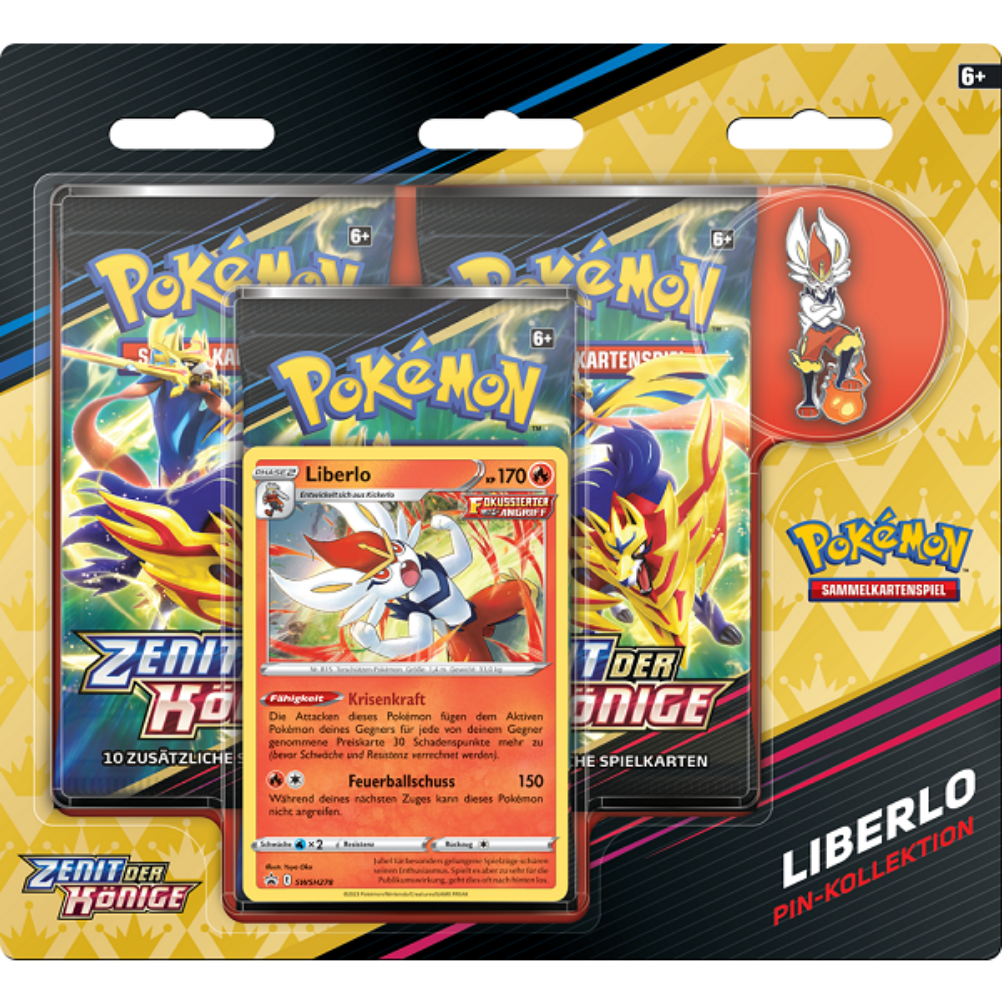 Pokémon - Zenit der Könige: Pin Kollektion - Liberlo (deutsch) - 3 Booster Packs