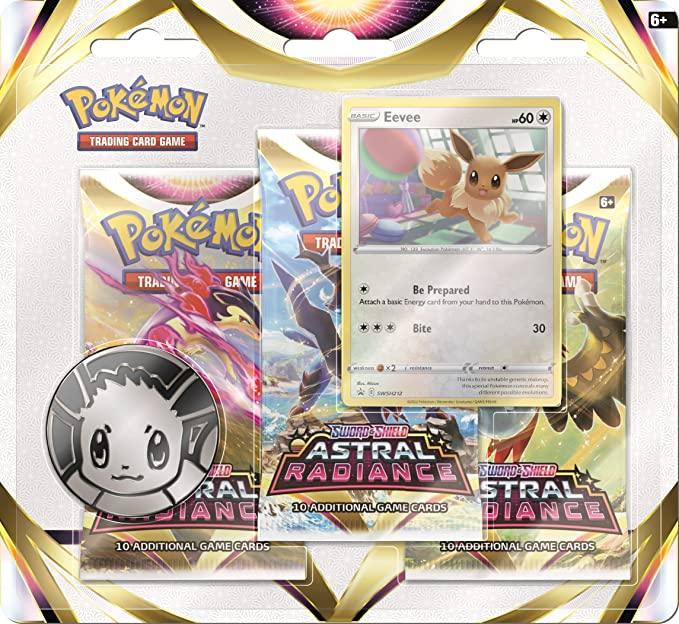 Pokémon Sword & Shield Astral Radiance 3-Pack Blister - Eevee (englisch) - Peer Online Shop